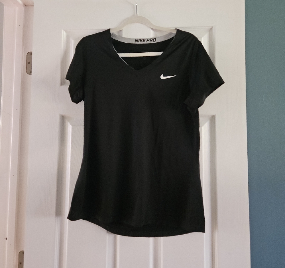 Nike Pro Black Fitted Short Sleeve Dri Fit Tee Size XL